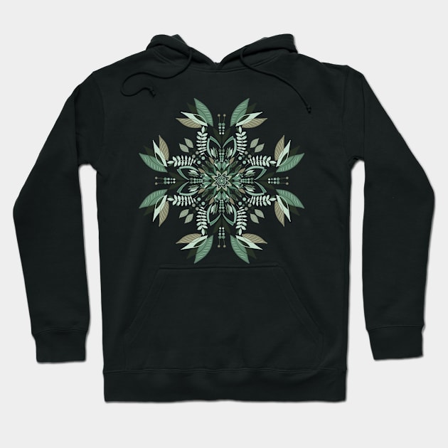 Mint Symmetrical Mandala Hoodie by WalkSimplyArt